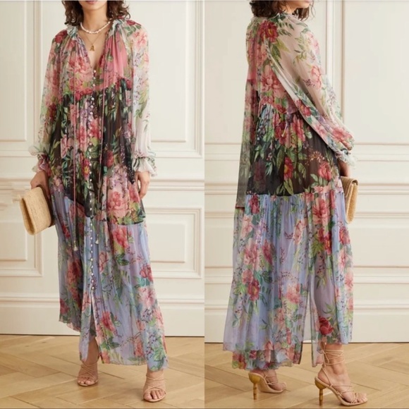 Zimmermann Dresses & Skirts - NWT! ZIMMERMANN Bellitude Patchwork Floral-print Silk-georgette Maxi Dress 0